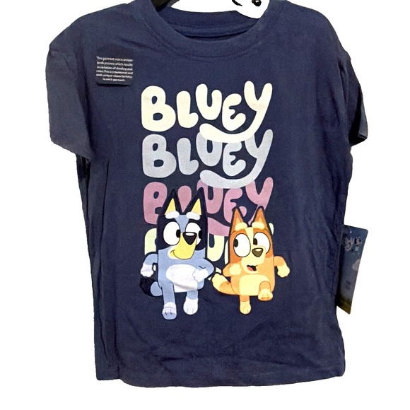 Bluey Other - Bluey Bingo Graphic Cotton Crew Neck Short Sleeve T-Shirt Blue 5T